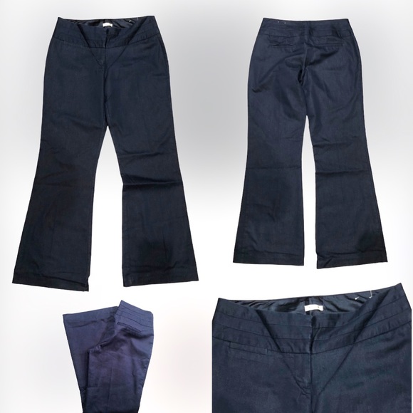 STUDIO Y Classic & Professional NAVY BLUE Wide Leg Dress Pant SZ 3/4 Flat Front - Picture 2 of 7